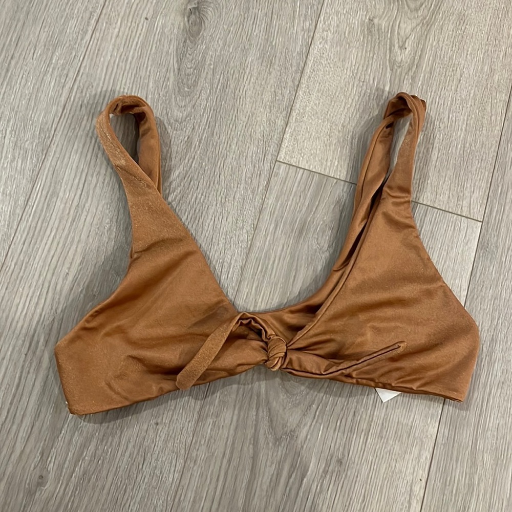Kaikini Brown Triangle Bikini Top